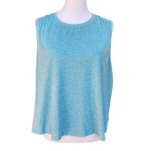 all in motion Plus Light Blue Crop Tank Top Crewneck Solid Athleisure Lounge